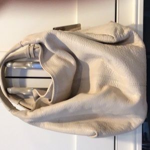 Small leather white bag